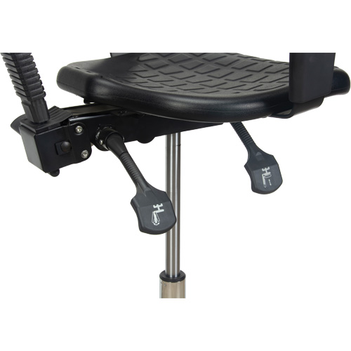 Heavy-Duty Ergonomic Stool with Adjustable Arm Rests, Stationary, Adjustable Height, 250 lbs. Capacity Maritime Industrial Rubber