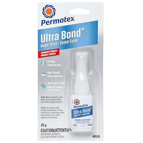 Super colle adh&eacute;sive Ultra Bond &agrave; s&eacute;chage rapide, 20 g, Bouteille, Transparent Maritime Industrial Rubber