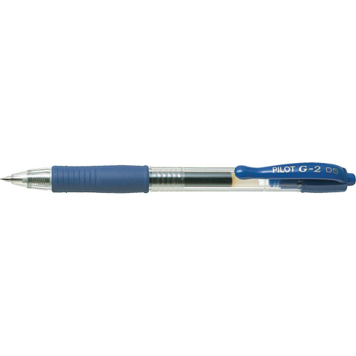 Stylo &agrave; encre gel G2, Bleu, 0,5 mm, R&eacute;tractable Maritime Industrial Rubber