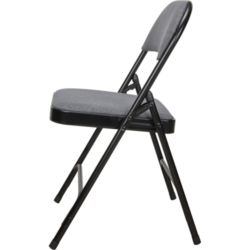 Chaise pliante de luxe en tissu rembourr&eacute;e, Acier, Gris, Capacit&eacute; 300 lb Maritime Industrial Rubber