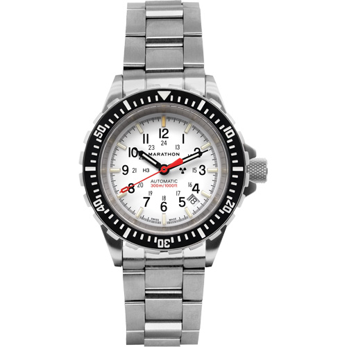 Grande montre automatique de plong&eacute;e &eacute;dition arctique GSAR avec bracelet en acier inoxydable, Num&eacute;rique, &agrave; piles, 41 mm, Argent Maritime Industrial Rubber