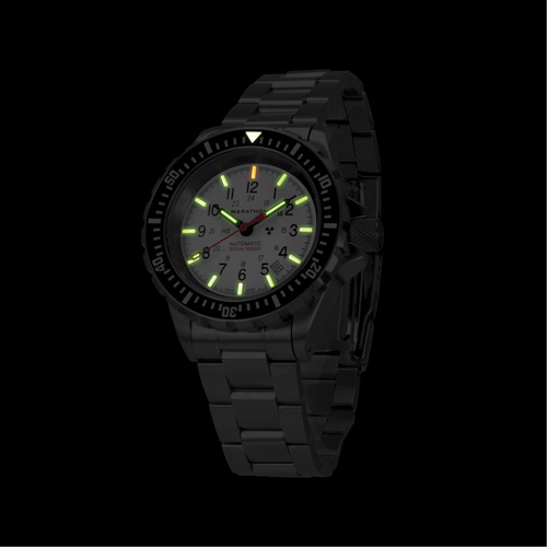 Grande montre automatique de plong&eacute;e &eacute;dition arctique GSAR avec bracelet en acier inoxydable, Num&eacute;rique, &agrave; piles, 41 mm, Argent Maritime Industrial Rubber