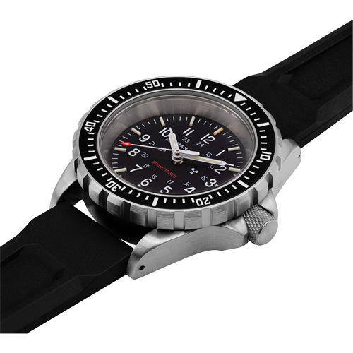Grande montre automatique de plong&eacute;e, Num&eacute;rique, &agrave; piles, 41 mm, Noir Maritime Industrial Rubber