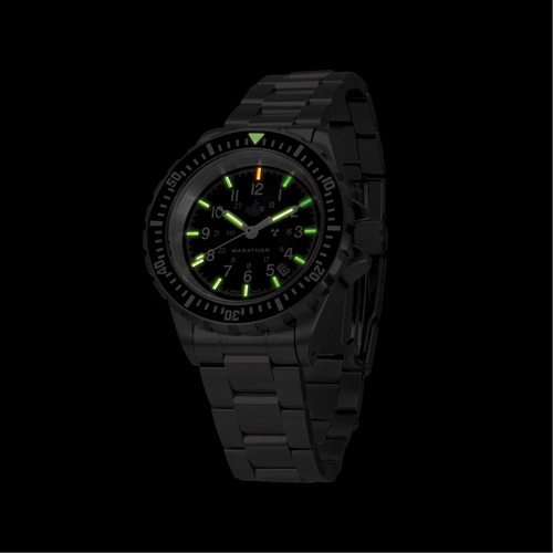 Grey Maple Large Diver's Automatic Watch with Stainless Steel Bracelet, Digital, Battery Operated, 41 mm, Silver Maritime Industrial Rubber
