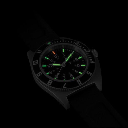 Steel Navigator Watch on 3-Piece Rubber Strap Kit, Digital, Battery Operated, 41 mm, Black Maritime Industrial Rubber