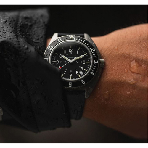 Steel Navigator with Date on Black 3-Piece Rubber Strap Kit, Digital, Battery Operated, 41 mm, Black Maritime Industrial Rubber