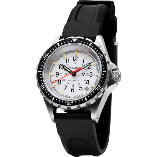 Montre automatique moyenne pour plongeur &eacute;dition arctique, Num&eacute;rique, &agrave; piles, 36 mm, Noir Maritime Industrial Rubber