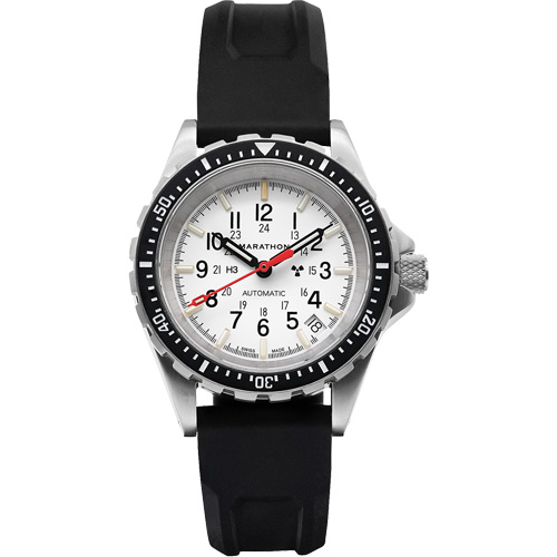 Montre automatique moyenne pour plongeur &eacute;dition arctique, Num&eacute;rique, &agrave; piles, 36 mm, Noir Maritime Industrial Rubber