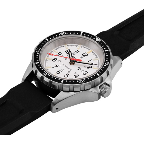 Montre automatique moyenne pour plongeur &eacute;dition arctique, Num&eacute;rique, &agrave; piles, 36 mm, Noir Maritime Industrial Rubber