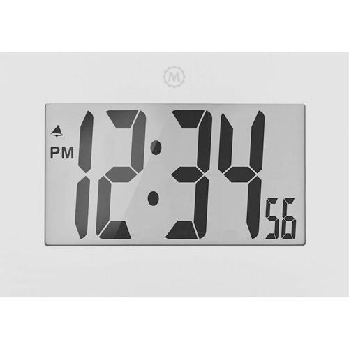 Horloge &agrave; grand cadre, Num&eacute;rique, &agrave; piles, 9" la x 1" p x 6,5" h, Blanc Maritime Industrial Rubber