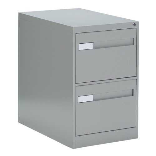 Vertical Filing Cabinet with Recessed Drawer Handles, 2 Drawers, 18.15" W x 26.56" D x 29" H, Grey Maritime Industrial Rubber
