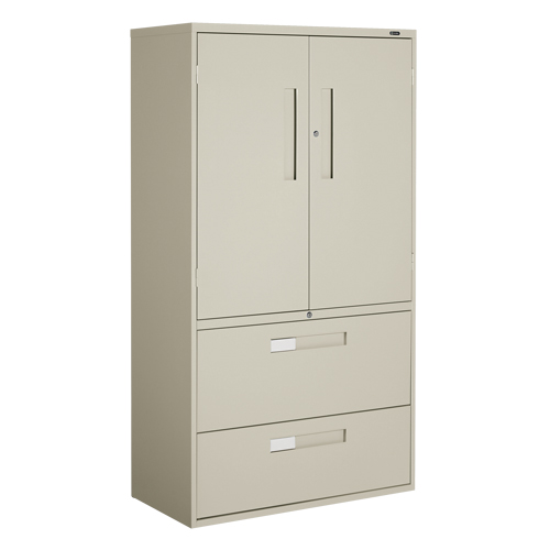 Multi-Stor Cabinet, Steel, 3 Shelves, 65-1/4" H x 36" W x 18" D, Beige Maritime Industrial Rubber