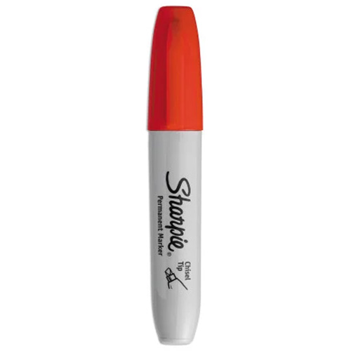 Marqueur permanent, Rouge, Pointe Ciseau Maritime Industrial Rubber