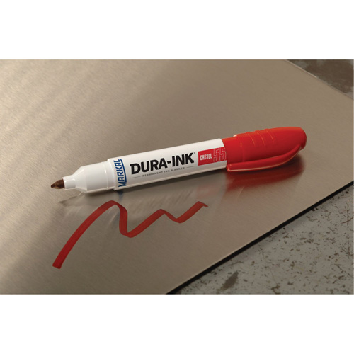 Marqueur Dura-Ink no 55, Rouge, Pointe Ciseau Maritime Industrial Rubber
