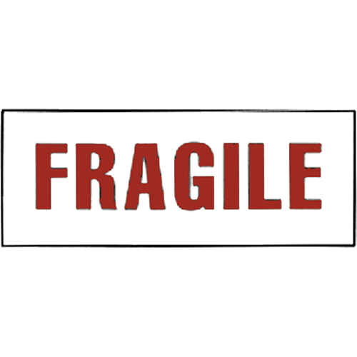"Fragile" Special Handling Labels, 6" L x 2" W, Red on White Maritime Industrial Rubber