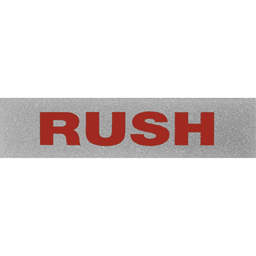 "Rush" Special Handling Labels, 5" L x 2" W, Black on Red Maritime Industrial Rubber