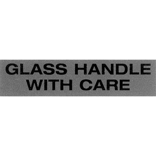 "Glass Handle with Care" Special Handling Labels, 5" L x 2" W, Black on Red Maritime Industrial Rubber