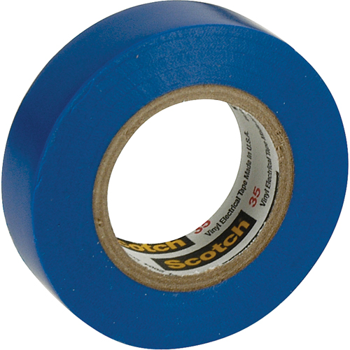 Scotch&reg; 35 Colour Coded Tape, 12.7 mm (1/2") x 20.1 m (66'), Blue, 7 mils Maritime Industrial Rubber