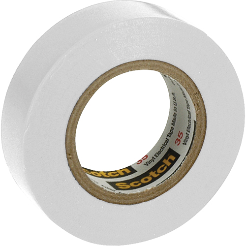 Rubans en vinyle pour codage en couleurs 35 Scotch, 12,7 mm (1/2") x 6,1 m (20'), Blanc, 7 mils Maritime Industrial Rubber