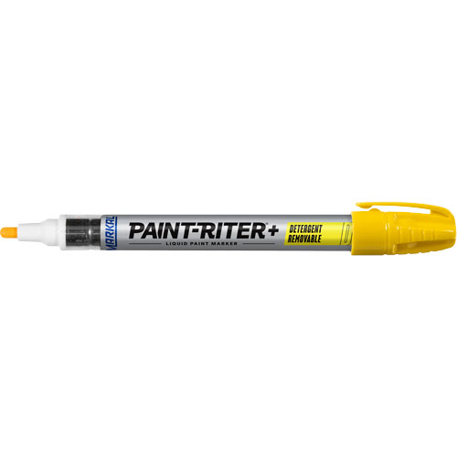 Paint-Riter&reg;+ Detergent Removable Paint Marker, Liquid, Yellow Maritime Industrial Rubber