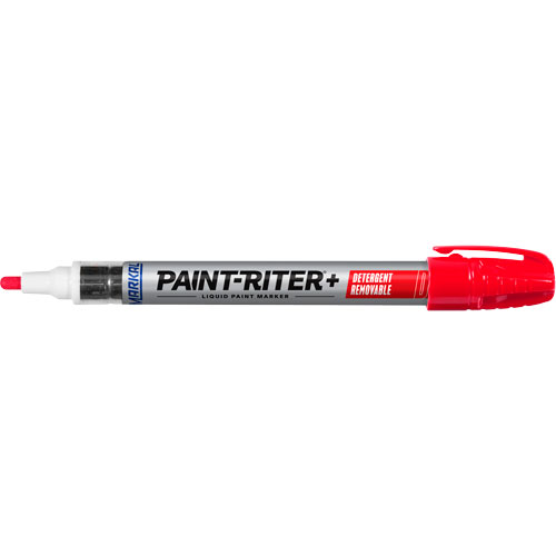 Marqueur &agrave; peinture nettoyable au d&eacute;tergent Paint-Riter+, Liquide, Rouge Maritime Industrial Rubber
