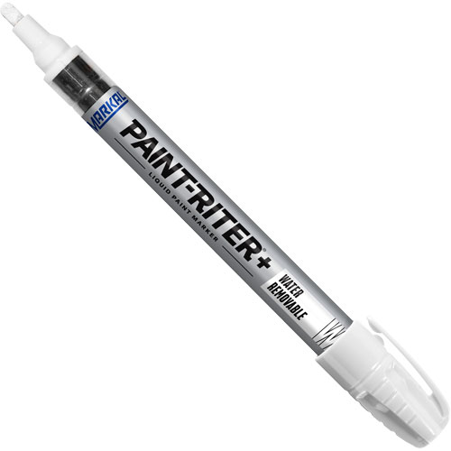 Paint-Riter&reg;+ Water Removable Paint Marker, Liquid, White Maritime Industrial Rubber