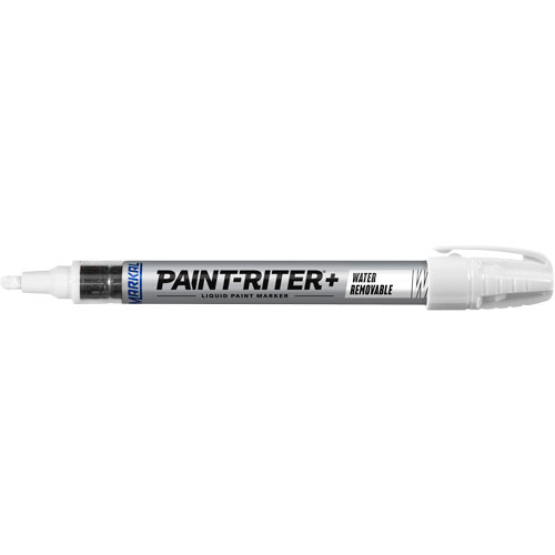 Paint-Riter&reg;+ Water Removable Paint Marker, Liquid, White Maritime Industrial Rubber