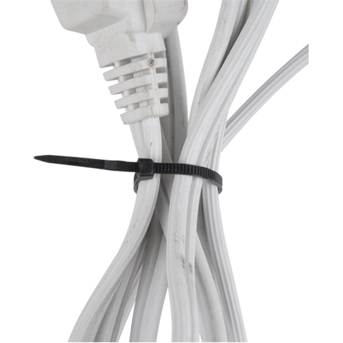 Cable Ties, 4" Long, 18 lbs. Tensile Strength, Black Maritime Industrial Rubber