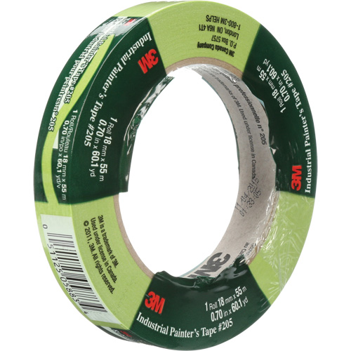 Industrial Painter's Tape 205, 18 mm (3/4") x 55 m (180'), Green Maritime Industrial Rubber