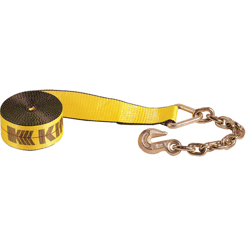 Winch Strap with Chain Anchor Maritime Industrial Rubber