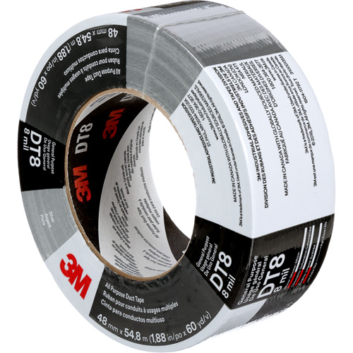 DT8 All-Purpose Duct Tape, 8 mils, Silver, 48 mm (2") x 55 m (180') Maritime Industrial Rubber