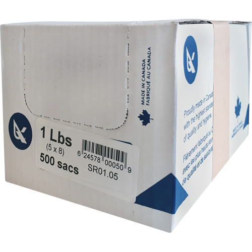 Sacs de la s&eacute;rie SR pour l'emballage alimentaire en vrac, Dessus ouvert, 20" x 12", 0,85 mil Maritime Industrial Rubber