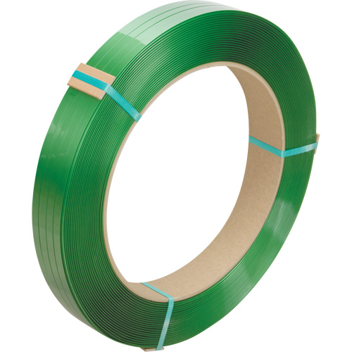 Feuillard, Polyester, 1/2" la x 3380' lo, Vert, Calibre Manuel Maritime Industrial Rubber