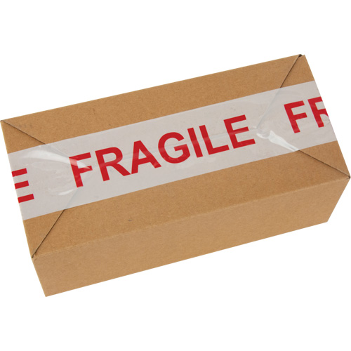 "Fragile" Box Sealing Tape, Hot Melt Adhesive, 2 mils, 48 mm (2") x 100 m (328') Maritime Industrial Rubber