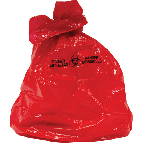 Waste Bags, Bio-Hazard, 38" L x 30" W, 2 mils Maritime Industrial Rubber