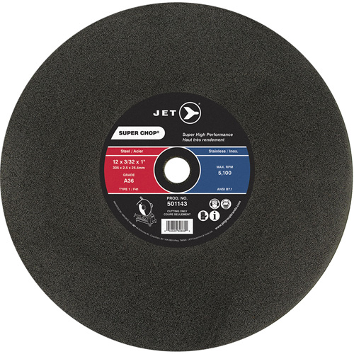 Super Chop&reg; Cut-Off Wheel, 14" x 3/32", 1" Arbor, Type 1/F41, Aluminum Oxide, 4400 RPM Maritime Industrial Rubber