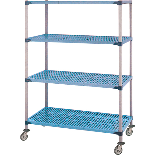 Shelving Unit, 4 Tiers, 36" W x 68" H x 18" D Maritime Industrial Rubber