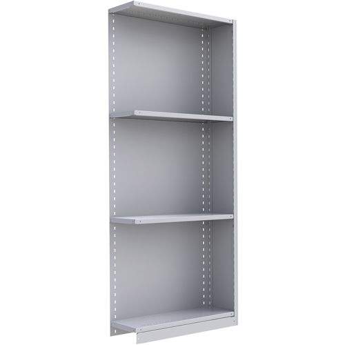 Interlok Shelving Unit, Steel, Boltless, 800 lbs. Capacity, 36" W x 88" H x 12" D Maritime Industrial Rubber