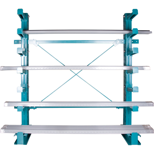 Cantilever Bar-Stock Racking - Light-Duty, Single Sided, 12" Arm, 75" H Maritime Industrial Rubber