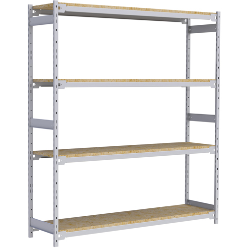 &eacute;tag&egrave;re-classeur de grande largeur, Acier, 4 Tablettes, 72" la x 18" p x 84" h Maritime Industrial Rubber