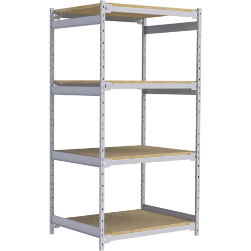 Wide Span Record Storage Shelving, Steel, 4 Shelves, 42" W x 32" D x 84" H Maritime Industrial Rubber