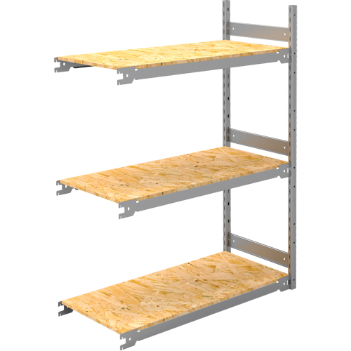 Wide Span Record Storage Shelving, Steel, 3 Shelves, 42" W x 18" D x 60" H, Add-On Kit Maritime Industrial Rubber
