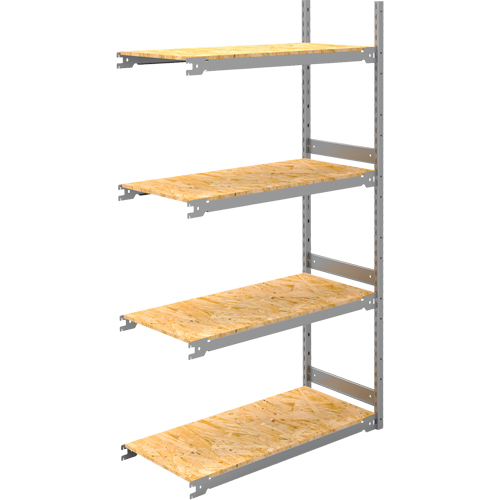Wide Span Record Storage Shelving, Steel, 4 Shelves, 42" W x 18" D x 84" H, Add-On Kit Maritime Industrial Rubber