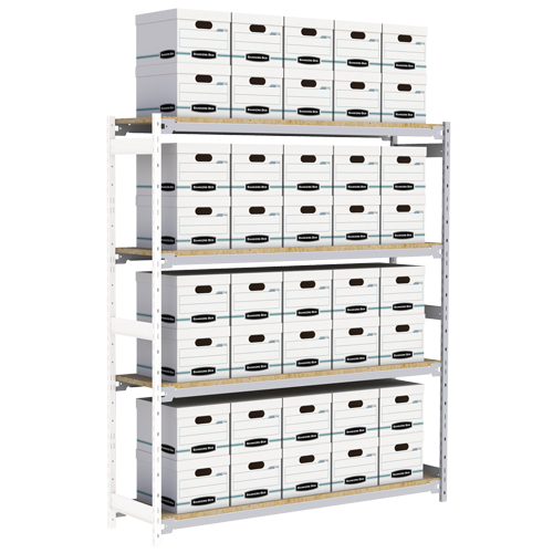 &eacute;tag&egrave;re-classeur de grande largeur, Acier, 4 Tablettes, 72" la x 18" p x 84" h, Ensemble Ajout Maritime Industrial Rubber