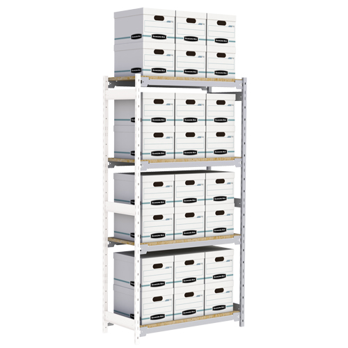 &eacute;tag&egrave;re-classeur de grande largeur, Acier, 4 Tablettes, 42" la x 18" p x 84" h, Ensemble Ajout Maritime Industrial Rubber