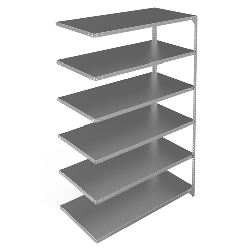 &eacute;l&eacute;ment de rayonnage, Acier galvanis&eacute;, Montant &agrave; fente, Capacit&eacute; 275 lb, 48" la x 72" h x 24" p Maritime Industrial Rubber