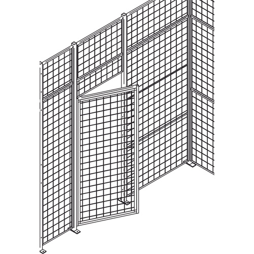 Porte basculante robuste pour cloison en treillis m&eacute;tallique, 4' la x 7' h Maritime Industrial Rubber