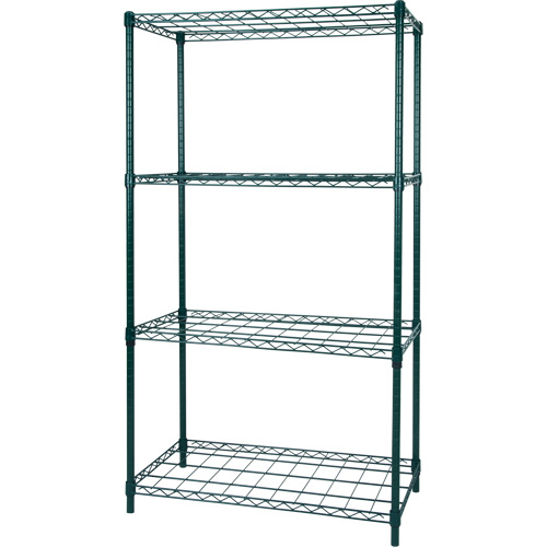 Dry Rack Shelving, 4 Tiers, 36" W x 63" H x 18" D Maritime Industrial Rubber