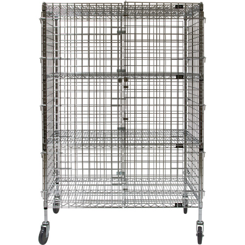 Chariot de s&eacute;curit&eacute;, Chrom&eacute;, 48" x 69" x 24", Capacit&eacute; 500 lb Maritime Industrial Rubber