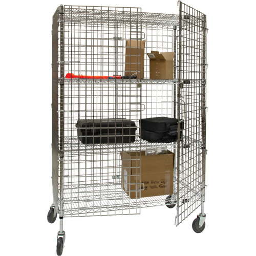Chariot de s&eacute;curit&eacute;, Chrom&eacute;, 48" x 69" x 24", Capacit&eacute; 500 lb Maritime Industrial Rubber